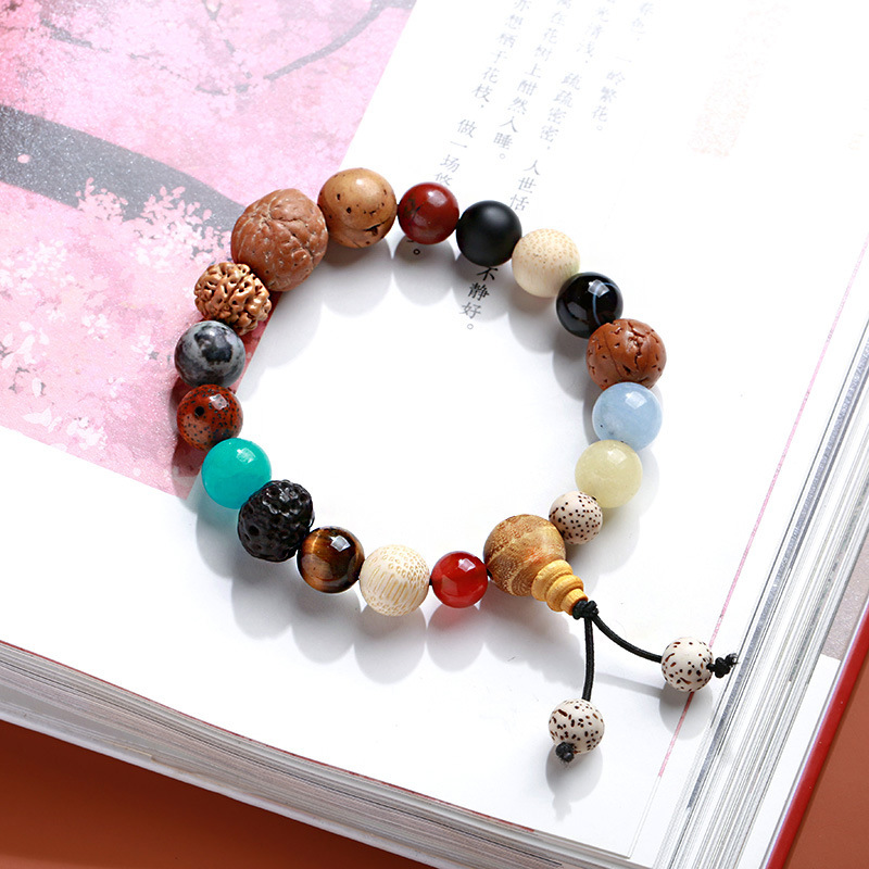 18-Seed Bodhi Bracelet Eighteen Prayer Beads Prayer Bead Bodhi Bracelet Beaded Bodhi Rosary Temple Binding Scenic Spot Memorial