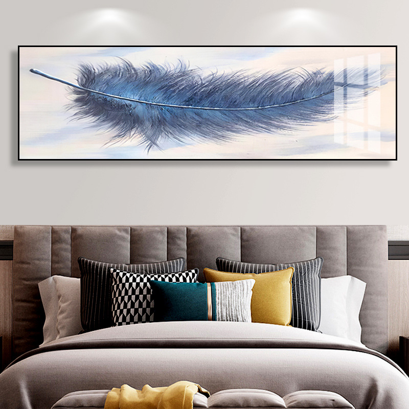 天鹅主卧室床头装饰画 现代简约温馨房间挂画 背景墙壁画晶瓷画