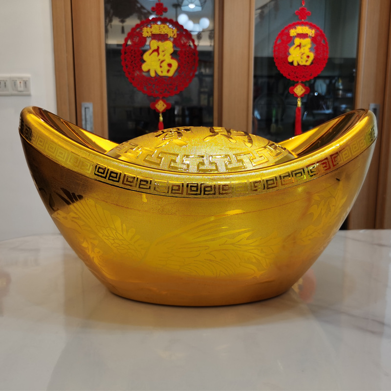 金元宝摆件招财家居春节新年装饰品糖果盒仿真大元宝道具商场摆件