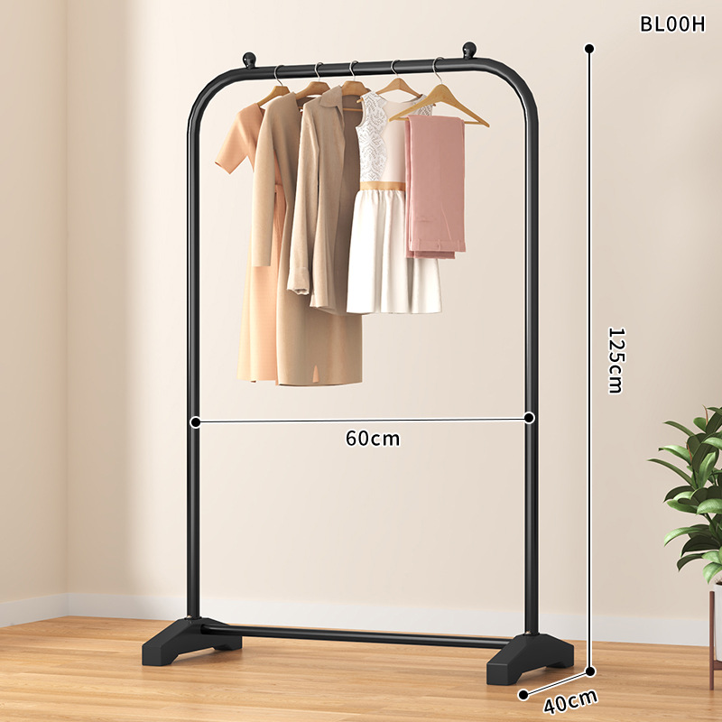 Drying Rack Floor Bedroom and Household Folding Interior Hanger Clothes Single Rod Simple Balcony Storage Cooling Cloth Rack