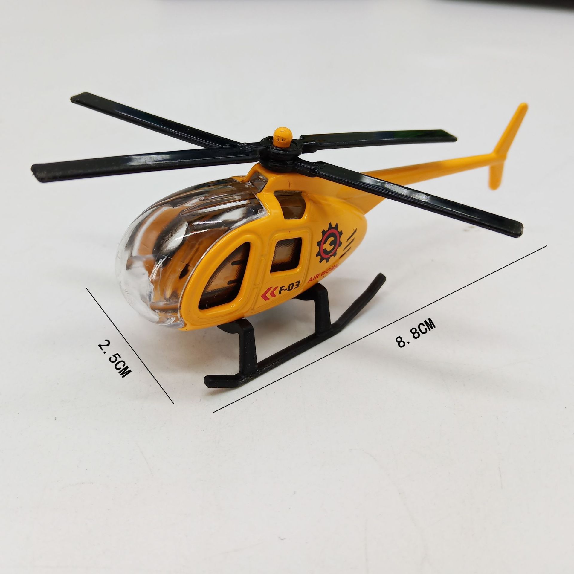 合金直升机模型仿真迷你卡通金属回力小飞机玩具儿童男孩礼品摆件