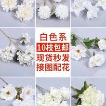 绢花花批发场景摆件齐全花材拱门插画花卉玫瑰花布置