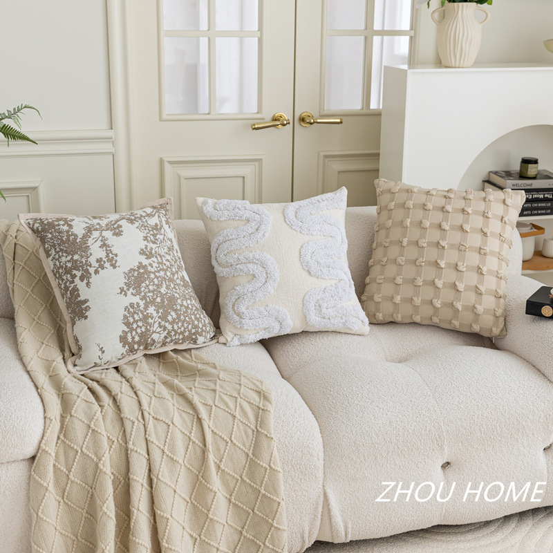 奶油风抱枕套北欧风轻奢高级感沙发靠垫靠枕套沙发抱枕套批发