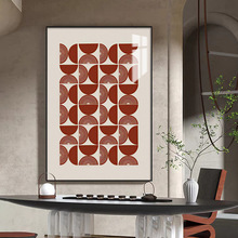 北欧几何抽象客厅背景墙装饰画极简线条餐厅壁画侘寂风莫兰迪挂画
