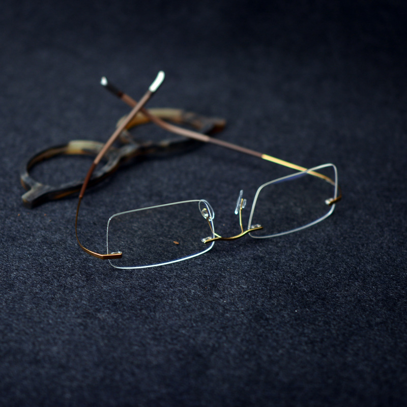 诗乐林德伯格无框眼镜架男女近视超轻纯钛无螺丝商务无框眼镜框架