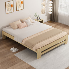 实木床榻榻米1.5米无床头松木床1.8m简易经济型出租房1.2单人床架