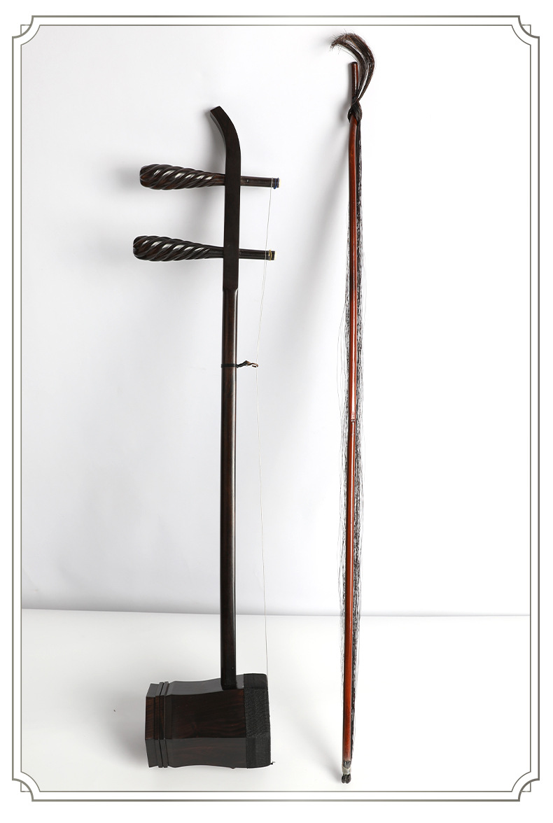 正品黑檀京二胡配盒 黑檀精品成人老人专业乐队演奏乐器厂家批发