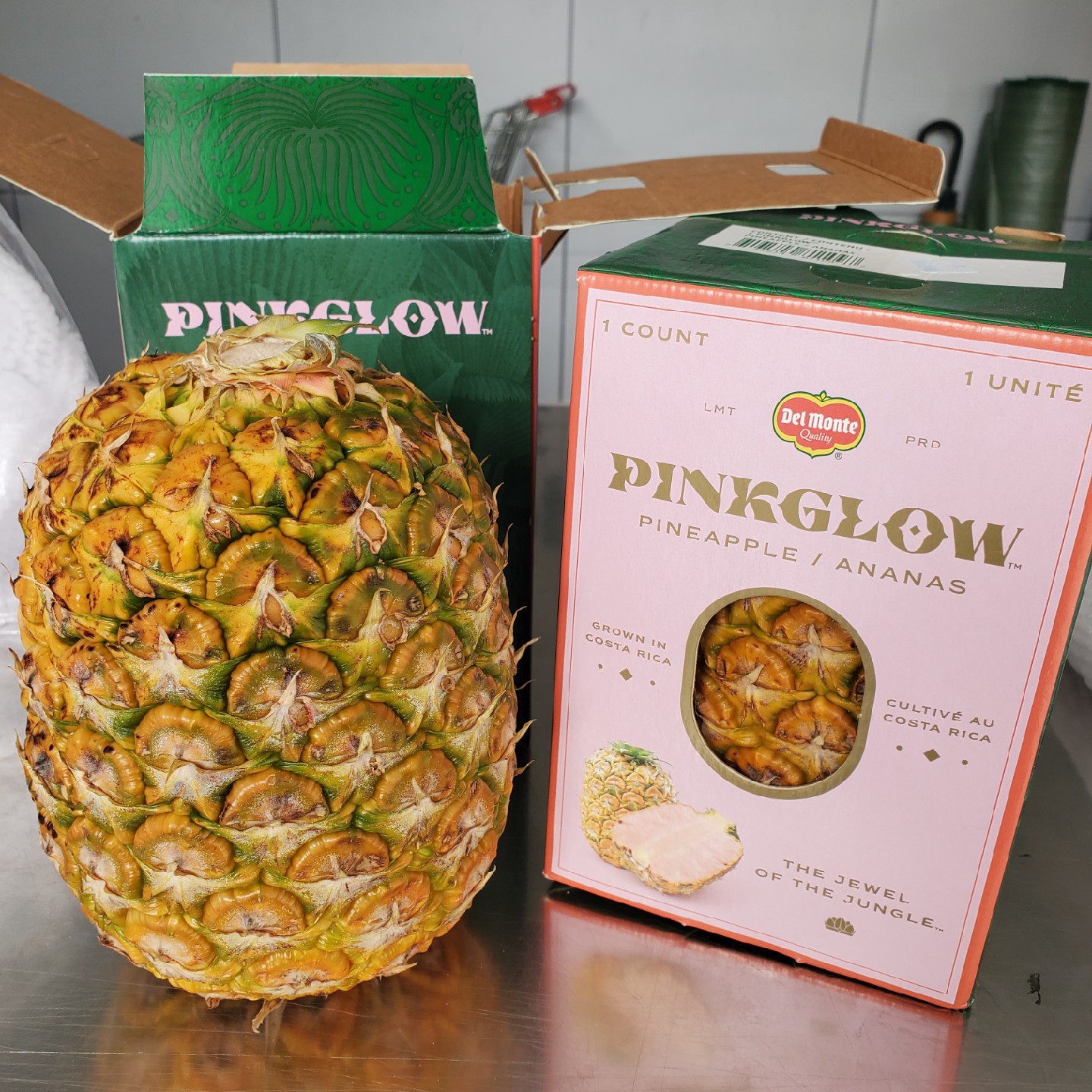 引进pink glow哥斯达黎加粉菠萝网红粉红凤梨一个装顺丰空运包邮