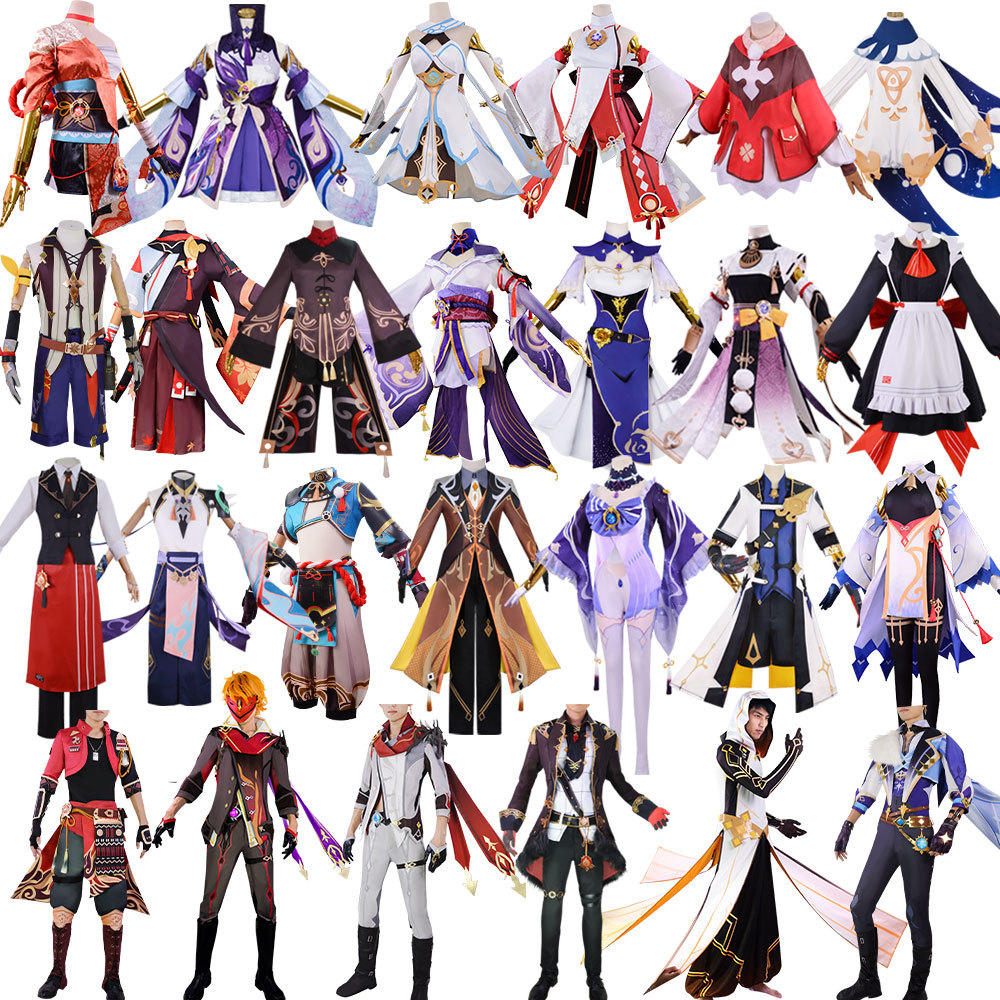 原神cos服 genshin胡桃刻晴荧可莉派蒙钟离重云温迪cosplay服装