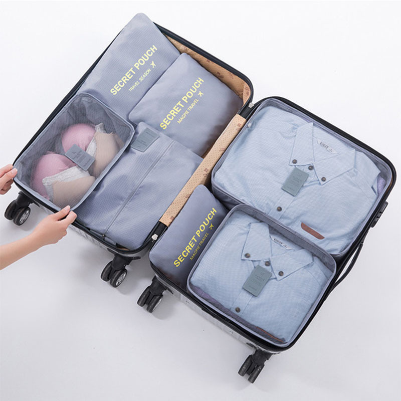 Korean-Style Large-Capacity Travel Storage Bag Set Multi-Functional Clothing Classification Storage Bag Six-Piece Set Seven-Piece Portable