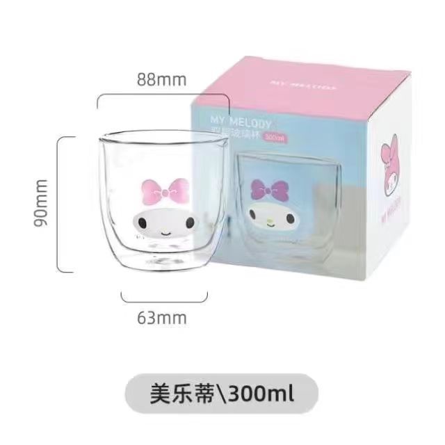 Cinnamoroll Babycinnamoroll Clow M Glass Double Wall Cute Glass Milk Cup Ins Good-looking Drink Cup Girl