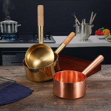 水瓢水勺家用厨房纯铜木柄黄铜水壳紫铜全铜水瓢水勺汤勺铜马大勺