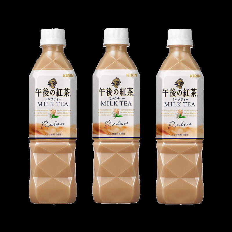 日本现货麒麟瓶装500ml柠檬奶茶kirin午后红茶果味休闲饮料批发