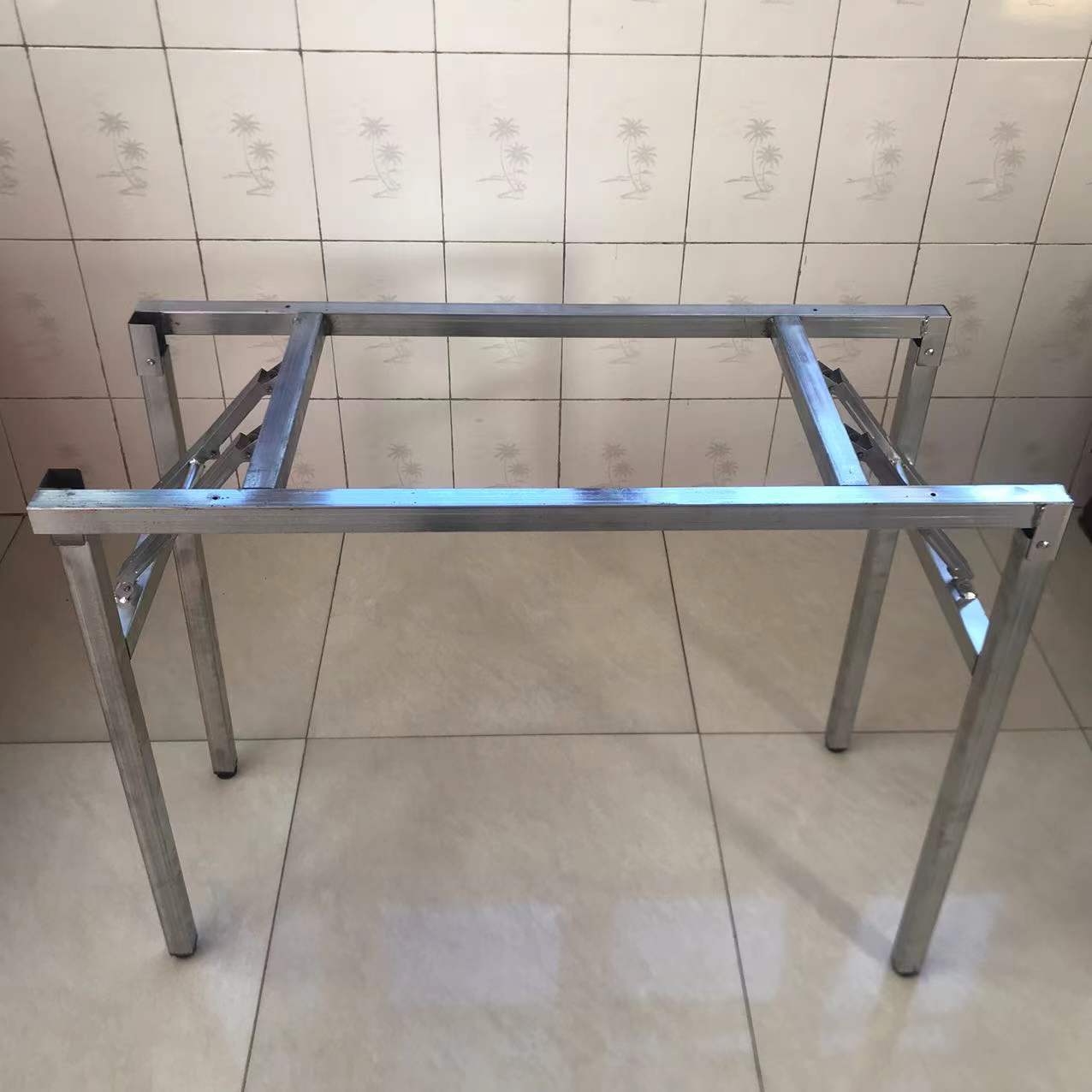 折叠弹簧支架不锈钢折叠餐台餐桌培训桌可折叠餐桌会议桌洽谈桌