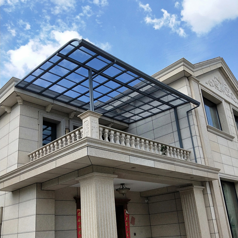 适用铝合金雨棚阳台遮阳棚别墅露台挡雨棚庭院楼顶耐力pc板雨棚