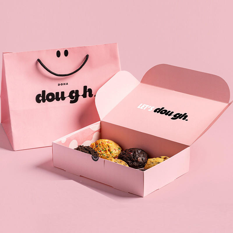 曲奇饼干包装盒定做粉色少女心飞机盒烘焙糕点零食包装礼盒设计