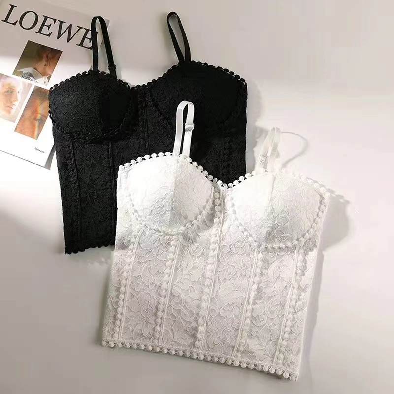 real shot lace beautiful back camisole women‘s underwear adjustable shoulder strap off-shoulder backless outer sexy women‘s top