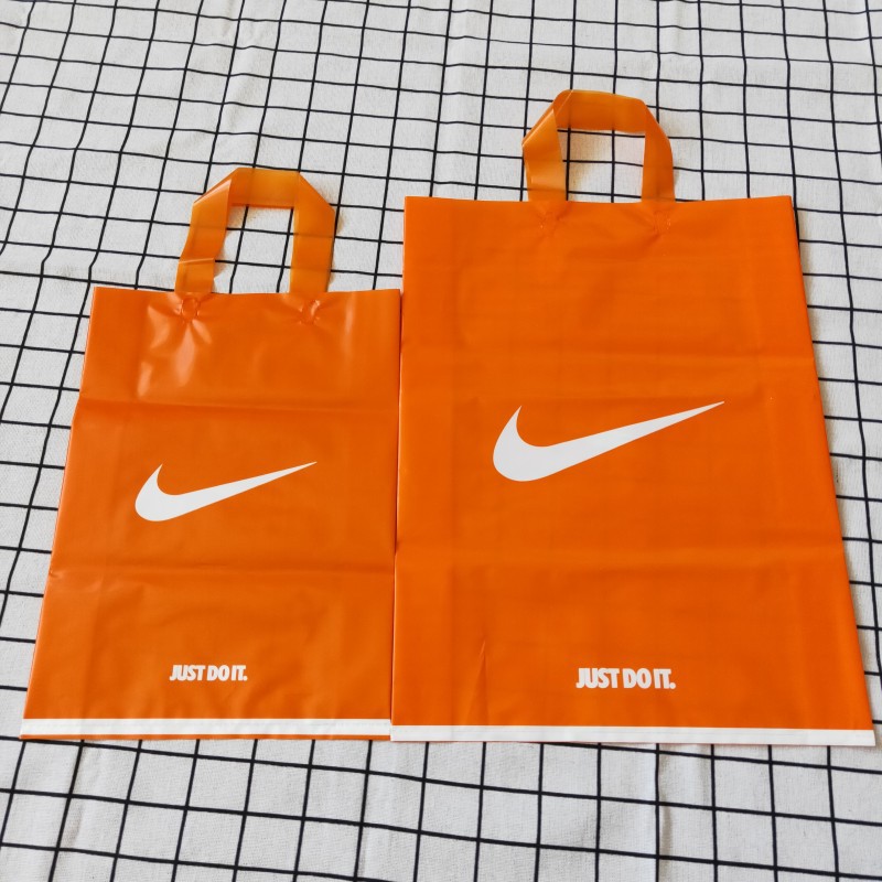 用于现货耐克nike运动潮牌橘黄色塑料袋手提袋胶袋衣服鞋盒袋子包