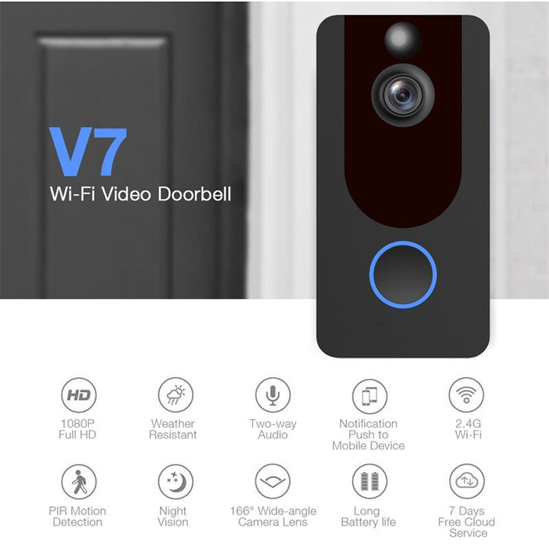 Wireless Video Doorbell 1080 HD Surveillance Smart Camera Wifi Doorbell Low Power Visual Intercom Ding Dong