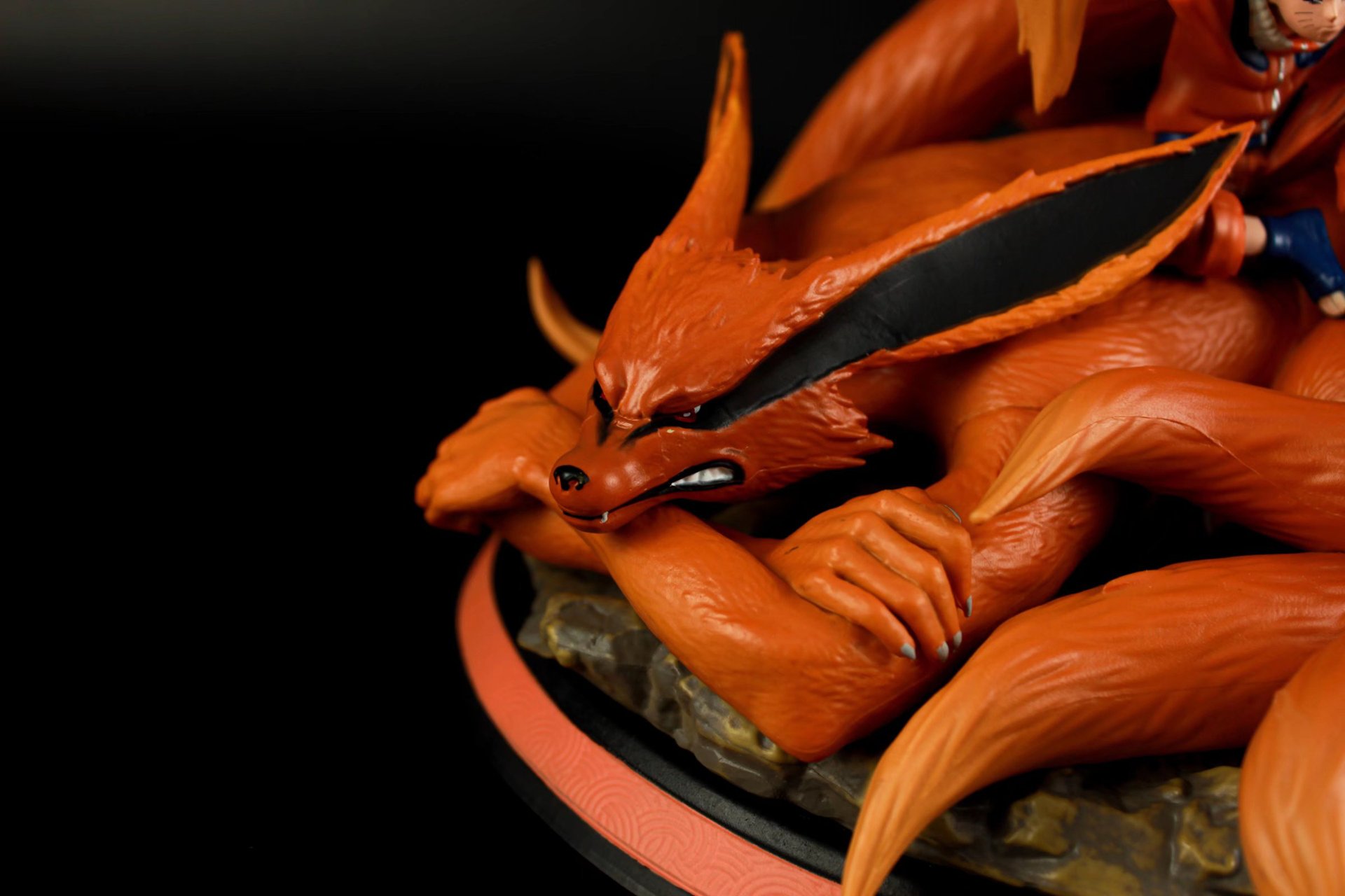 火影忍者九尾妖狐与鸣人手办 九喇嘛九尾妖狐场景gk雕像模型摆件