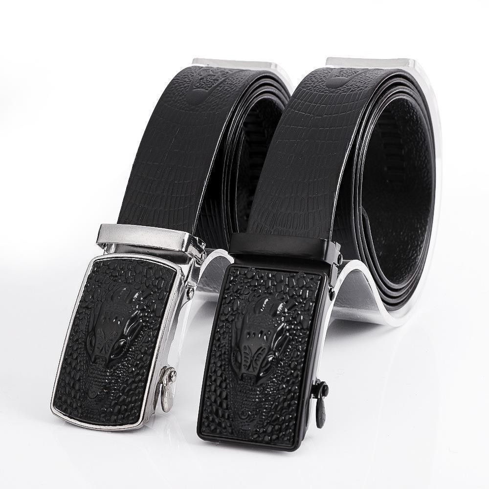 stall hot selling belt men‘s crocodile comfort click belt crocodile leather pattern beef tendon aviation belt live pants belt