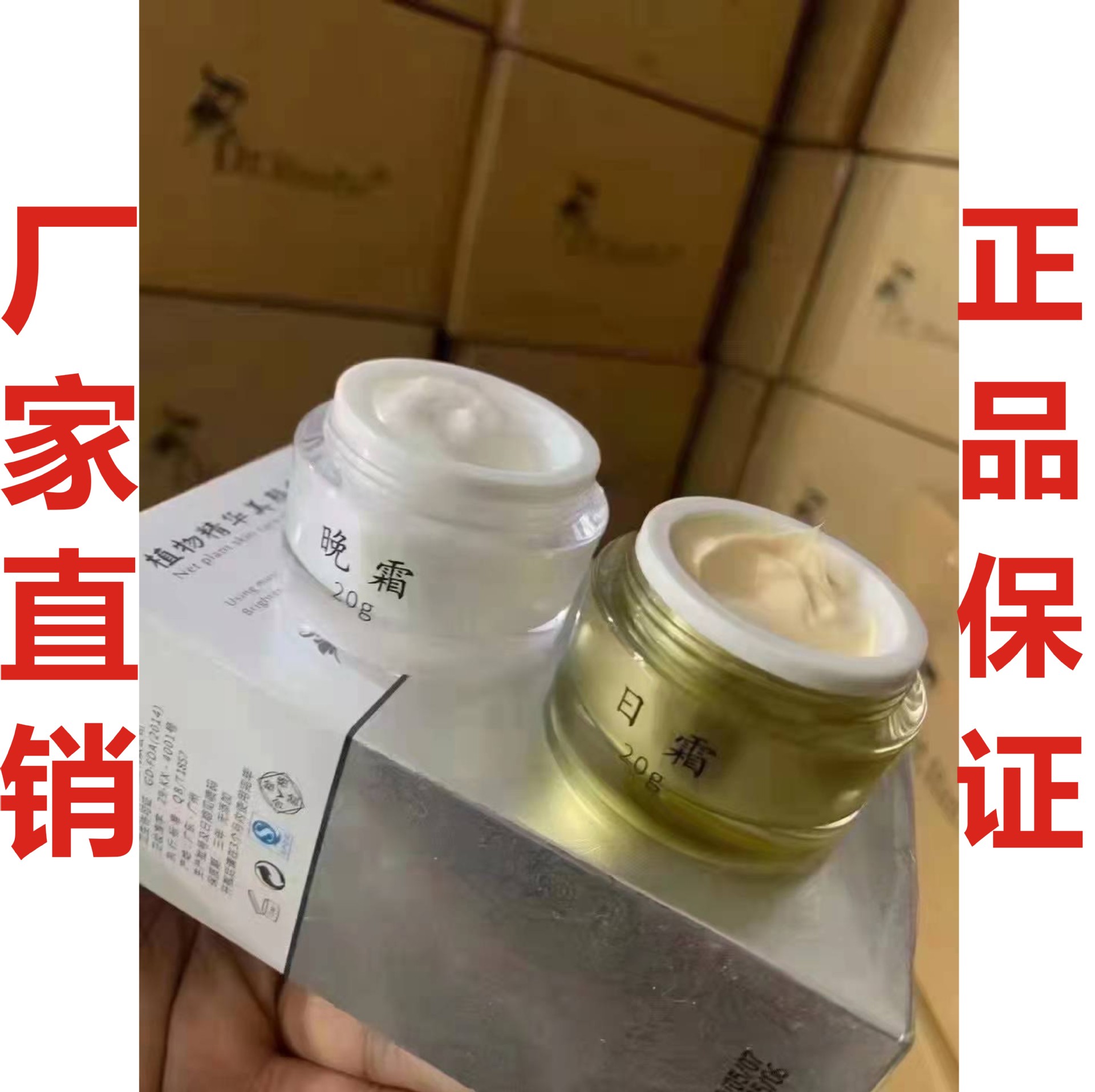 正品植物精华美颜霜dr.h植物美颜净肤霜日霜20g晚霜20g一件代发