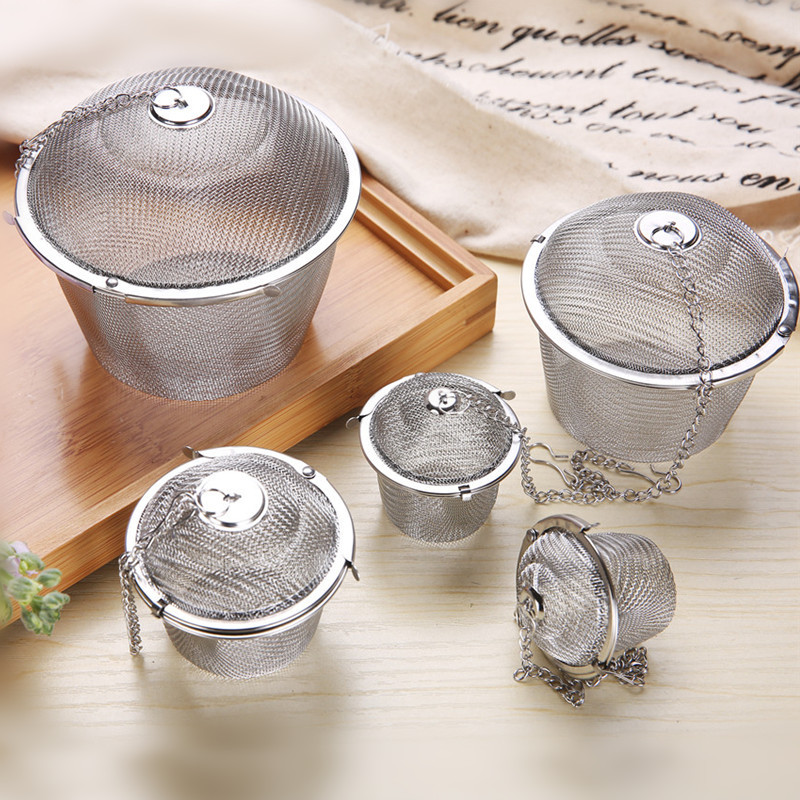 304 Stainless Steel Tea Ball Seasoning Jar Tea Filter Tea Ball Household Stew Ingredients Ball Seasoning Ball Tea Making Device