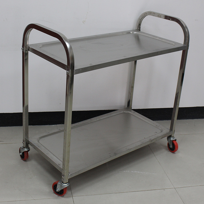简约不锈钢推车 餐厅饭馆多层不锈钢厨房推车多功能静音手推餐车