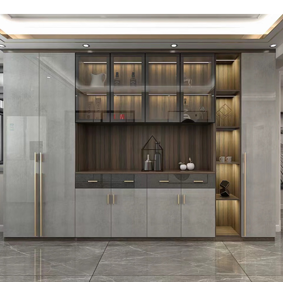 pet高光门板衣柜门批发云石板橱柜门哑光肤感欧松板轻奢柜门批发