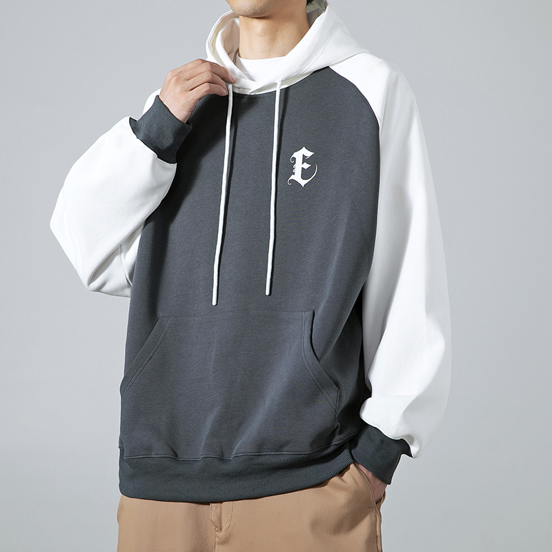 cityboy日系卫衣男士春秋款宽松休闲撞色套头秋季长袖连帽外套男