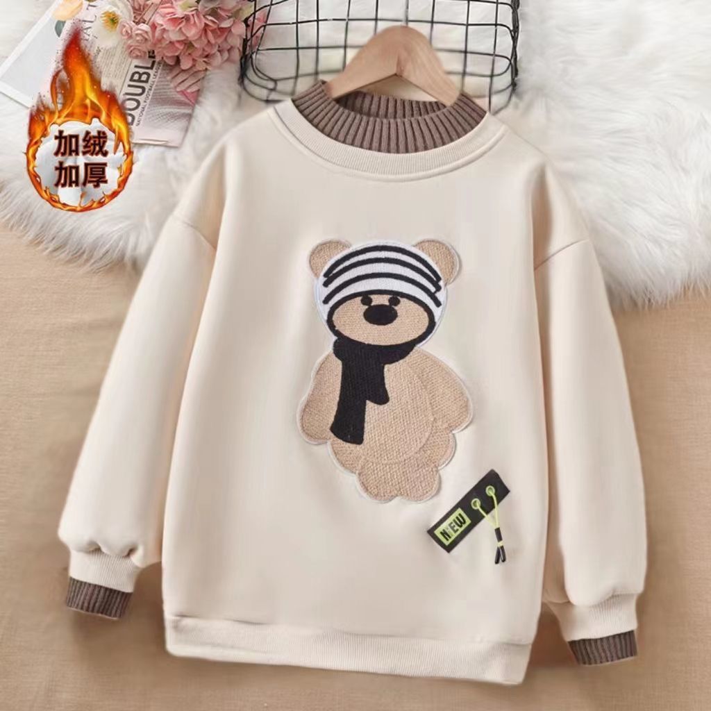 女童秋冬新款加绒长袖春秋卫衣中大童女生打底衣服加厚上衣其他