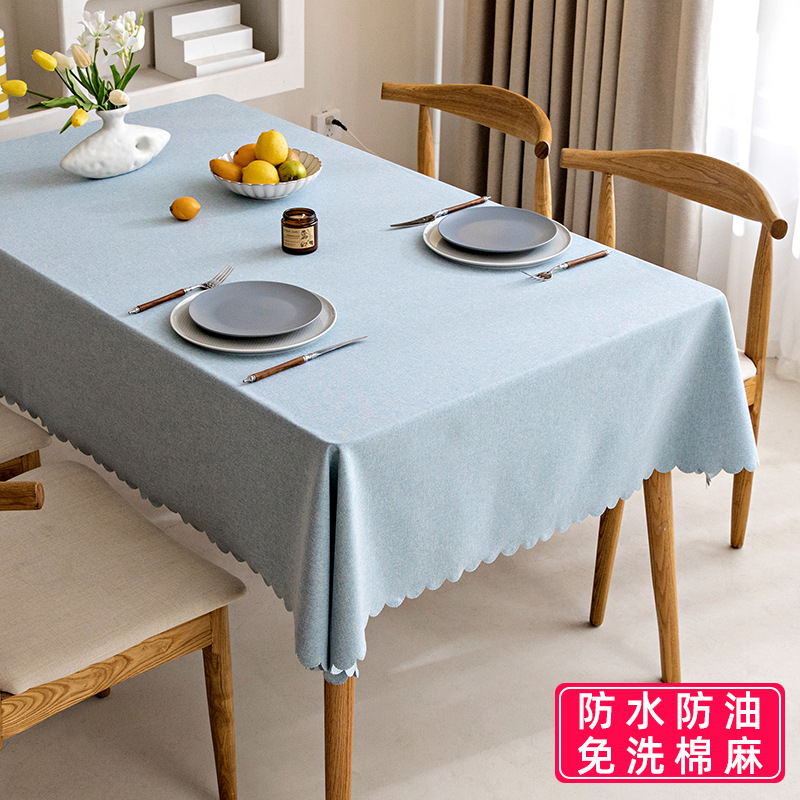 Tablecloth Ins Style Waterproof Oil-Proof Disposable Nordic Cotton Linen Fabric Desk Dining Table Table Mat Tablecloth Can Be Customized