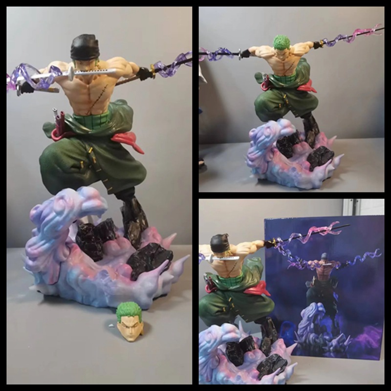 海贼王 俯冲 索隆 三刀流 gk 和之国 鬼岛炼狱 鬼斩 模型盒装手办