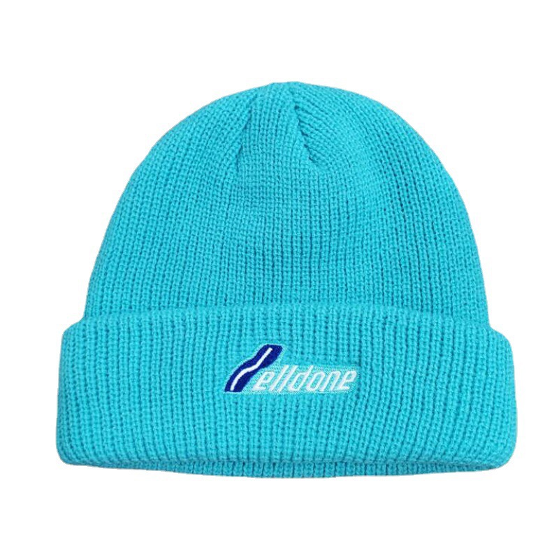 Korean Style Letter Embroidery Knitted Hat Men's and Women's Wool Hats Fashion Fashion Brand Sleeve Cap Autumn and Winter Warm Hat Casual Beanie Hat