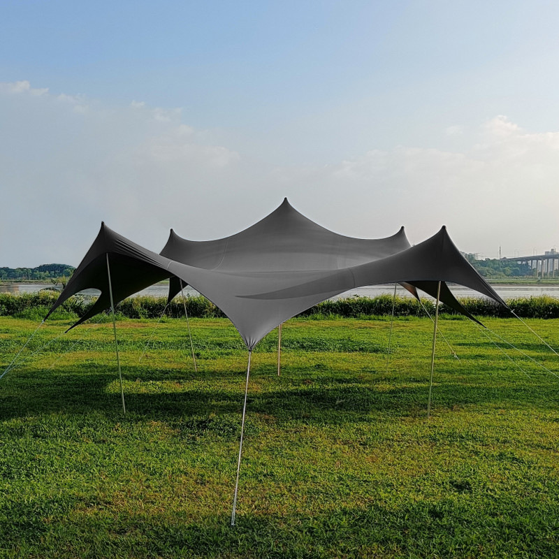 天幕 户外六角帐篷尖顶天幕露营沙滩草地弹力防水防晒紫外线