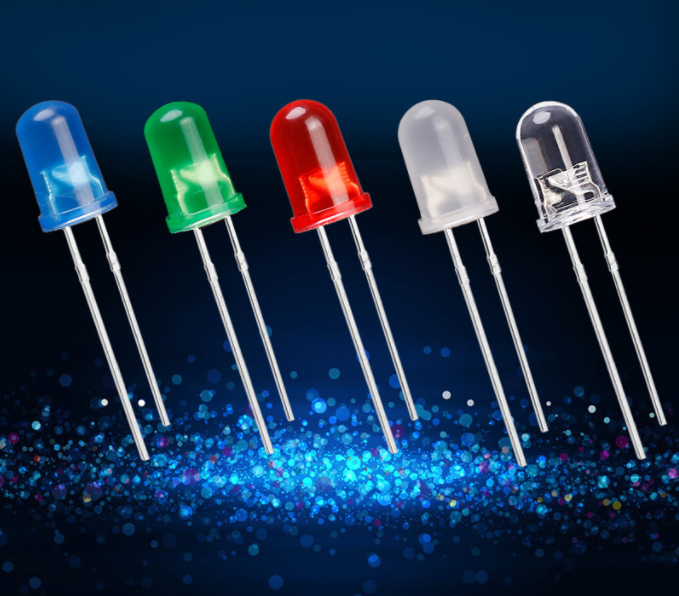 现货f5圆头紫蓝红绿白黄橙 红外 uv紫外线led灭蚊灯珠 发光二极管