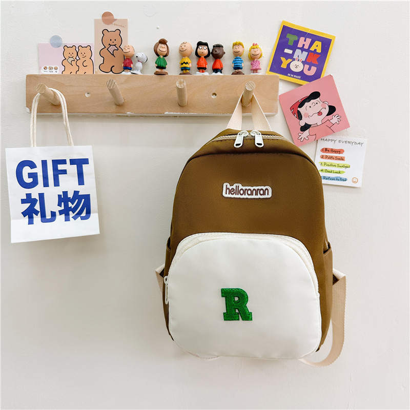 2023 Summer New Children's Bags Fashion Color Contrast Oxford Cloth Backpack Kindergarten Boys and Girls Leisure Schoolbag