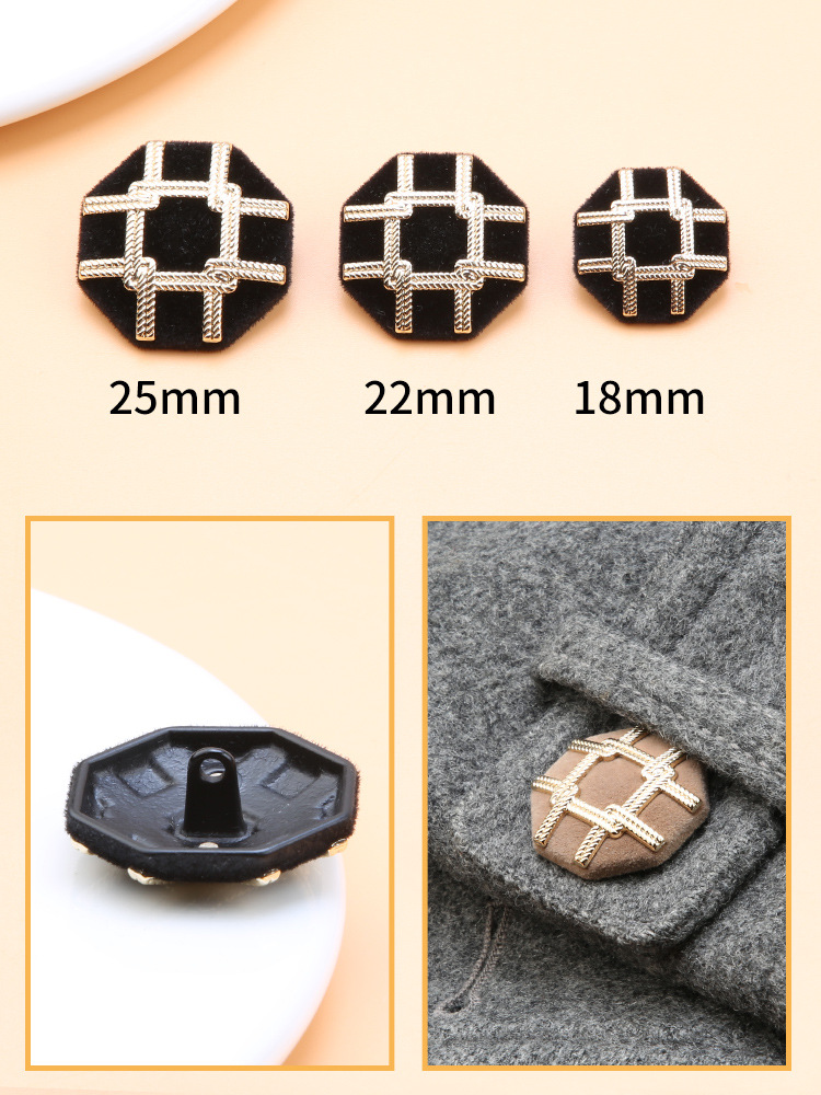 金属毛绒纽扣男女上衣大衣外套装饰扣子儿童毛衣菱形方形钮扣配件
