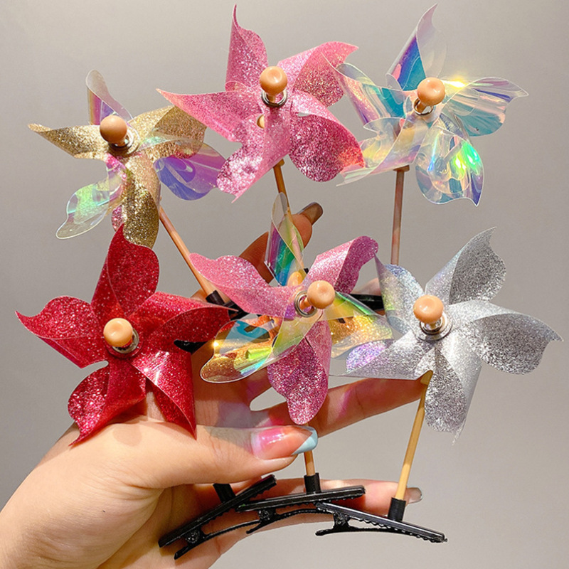 Children's New Little Windmill Barrettes Selling Cutie Cute Colorful Internet Popular Hairpin Stall Small Toy Tourist Attraction Headdress