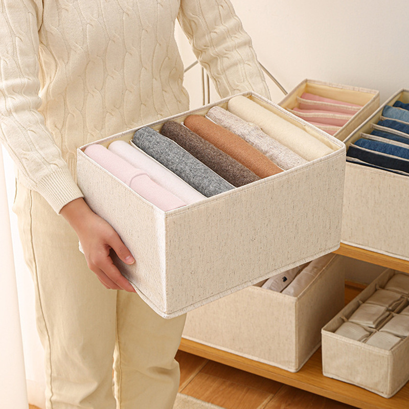 天山棉麻收纳盒裤子收纳神器整理叠衣服毛衣衣柜整理牛仔裤收