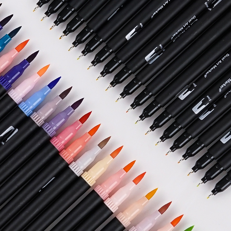 cross-border double-headed hook line pen marker pen washable watercolor pen children‘s only for painting suit stationery gift box wholesale