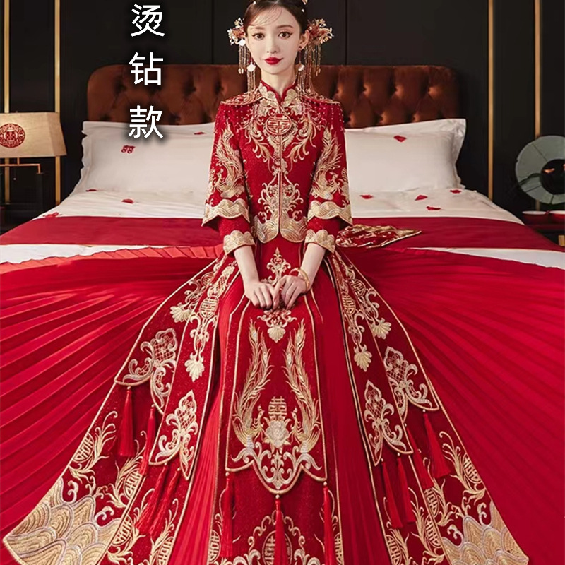 秀禾服2022新款结婚女新娘中式婚纱礼服嫁衣出阁敬酒服大码秀和服