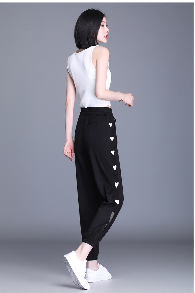 哈伦裤女薄款运动裤子女夏新款冰丝空调裤女宽松显瘦休闲九分裤女