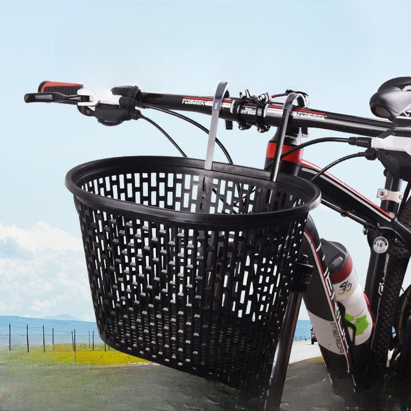 山地自行车筐前篮前车筐自行车蓝筐单车菜篮子儿童挂筐篮折叠畅笼