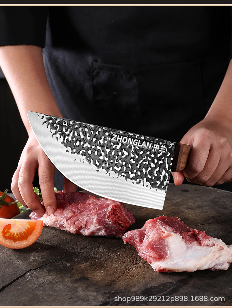 现货锻打猪肉刀分割切肉刀屠夫屠杀猪肉刀斩切斩骨刀市场屠宰刀具