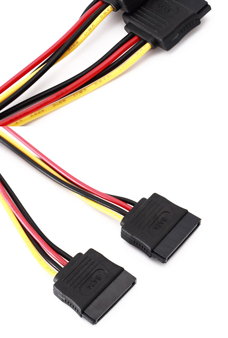 sata转换成二个sata母头接口增加接口使用,可接硬盘供电线等设备使用