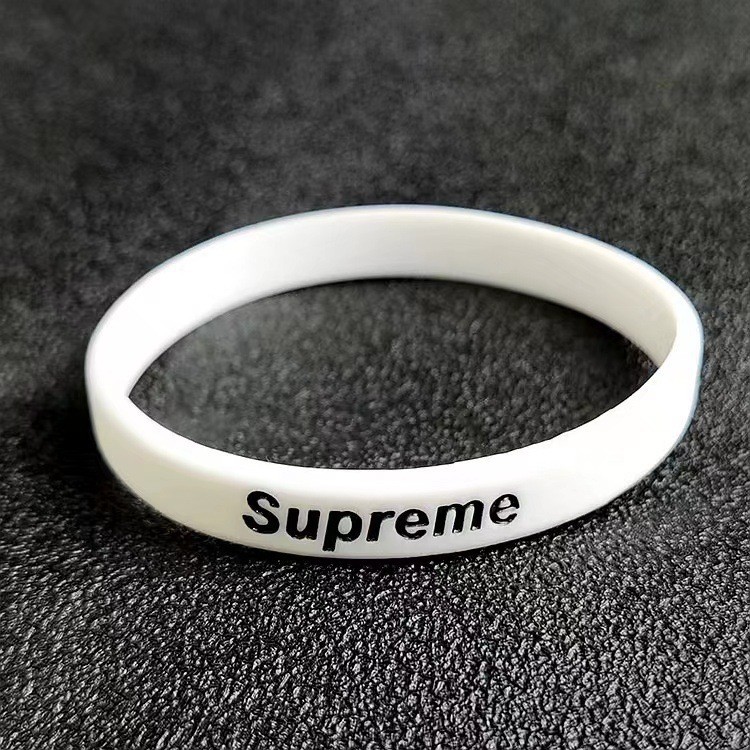 sup硅胶手环 凹字橡胶手圈 矽胶粉丝手腕带 潮牌软胶手环批发