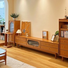 全实木电视柜茶几组合小户型客厅收纳柜北欧樱桃木家具储物柜