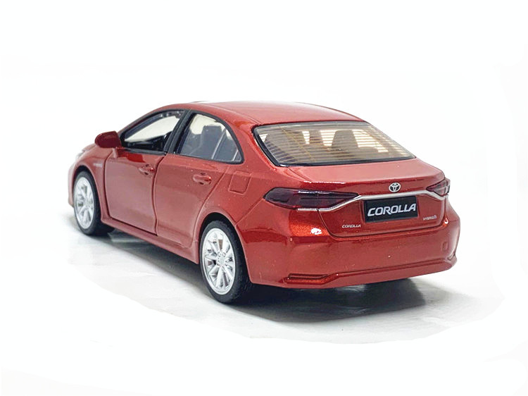 盒装彩珀成真1:33丰田卡罗拉合金汽车模型回力声光玩具车两开门