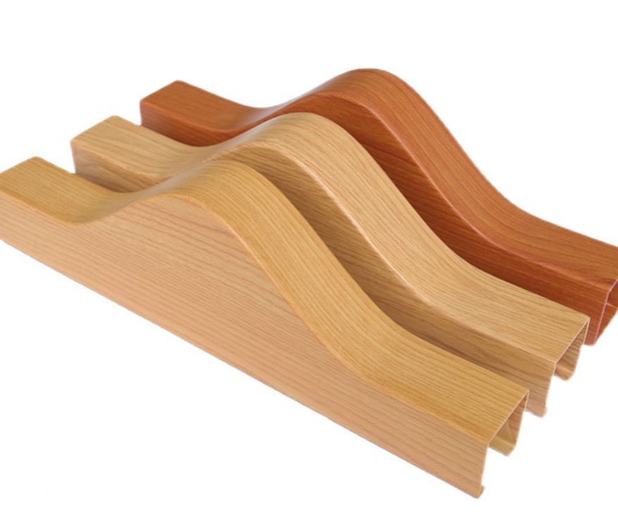 铝方管隔断木纹转印四方管方通外墙异形铝方通吊顶弧形方管定制